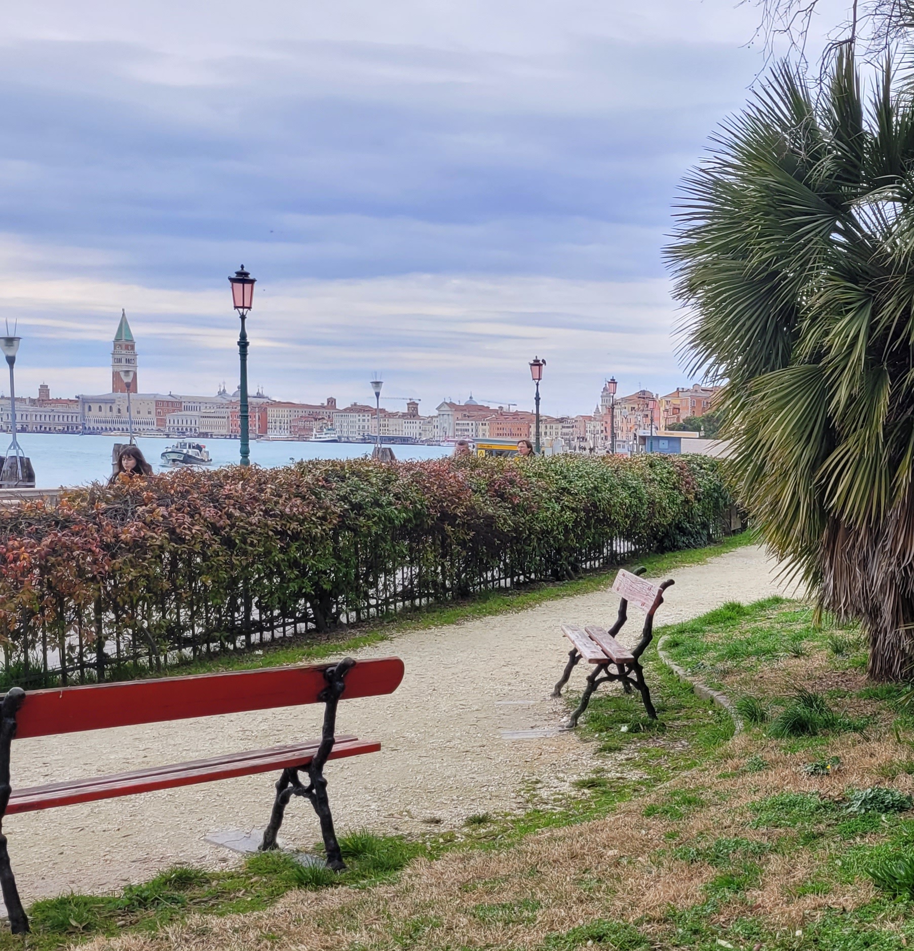 The beautiful view of Venice from Giardini della Biennale
