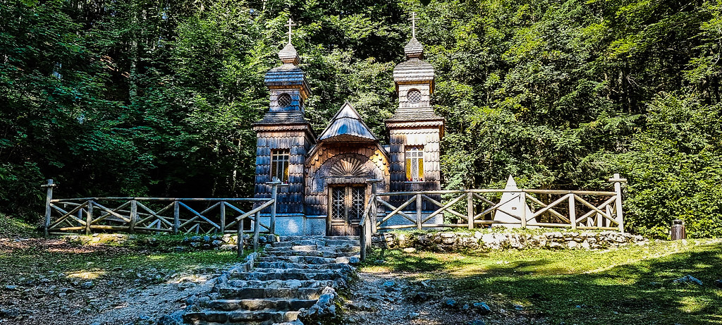 Russian Chapel on the Vršič Pass / Slovenia